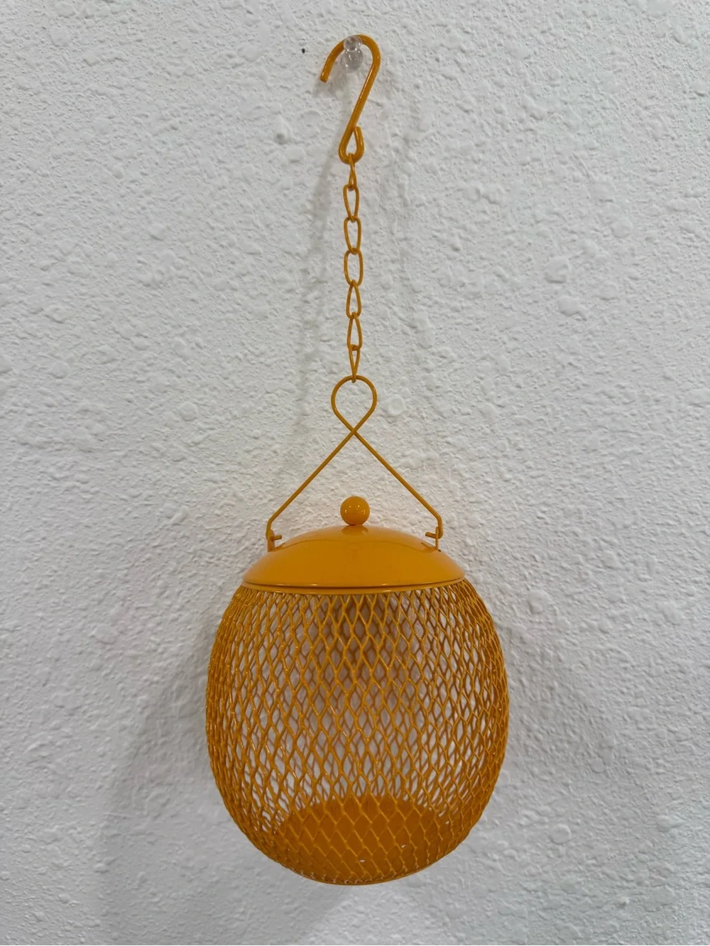 Set of 3 Colorful Metal Mesh Hanging Bird Feeders Red Blue Yellow